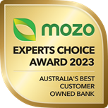 Mozo Expert's Choice Award - Australia's Best Customer Owned Bank 2023